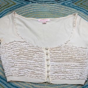 Betsey Johnson silk and cotton top / cardigan